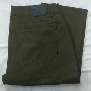 "Vintage Genes" slim green khakis 36 x 32